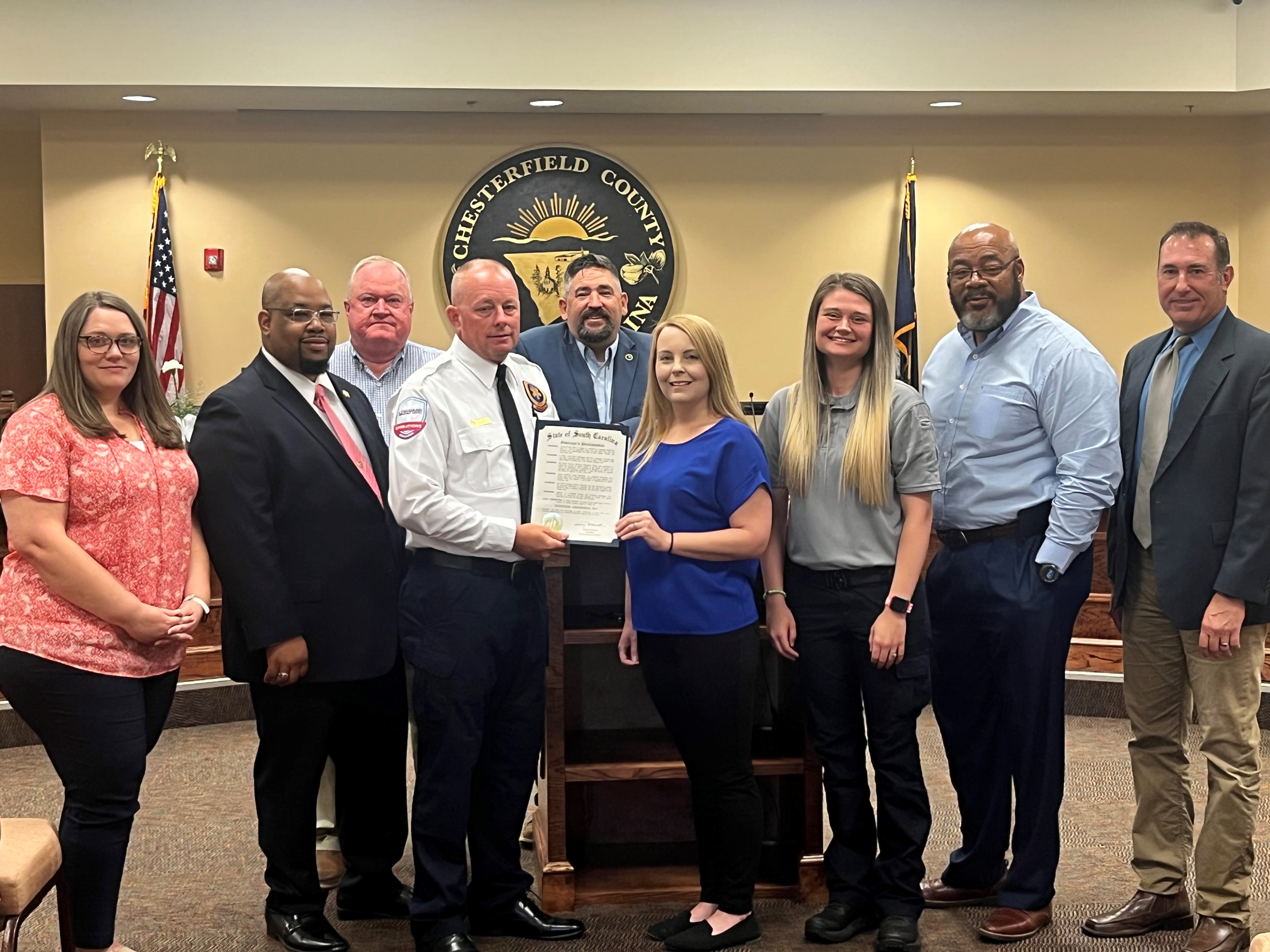 Lifeguard EMS Observes South Carolina Overdose Awareness Day, Receives Proclamation from Governor