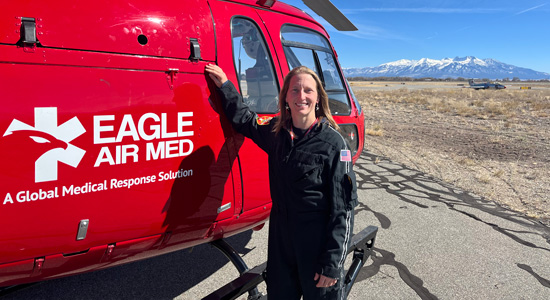 Eagle Air Med Pilot Jessica Meiris Offers Advice During Women of Aviation Week