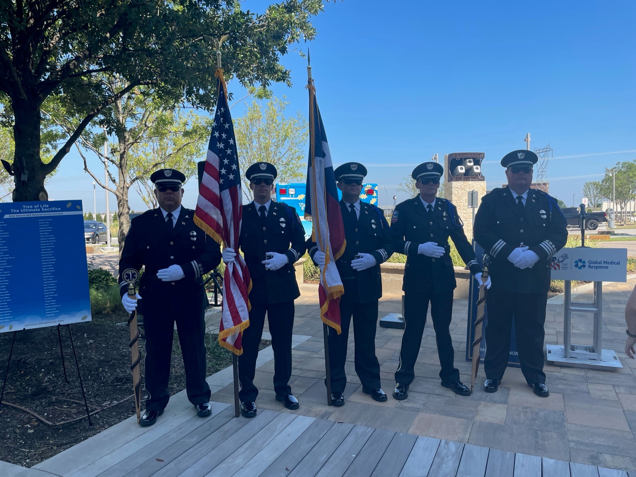 Procession Honoring Fallen EMS Providers Departs Texas