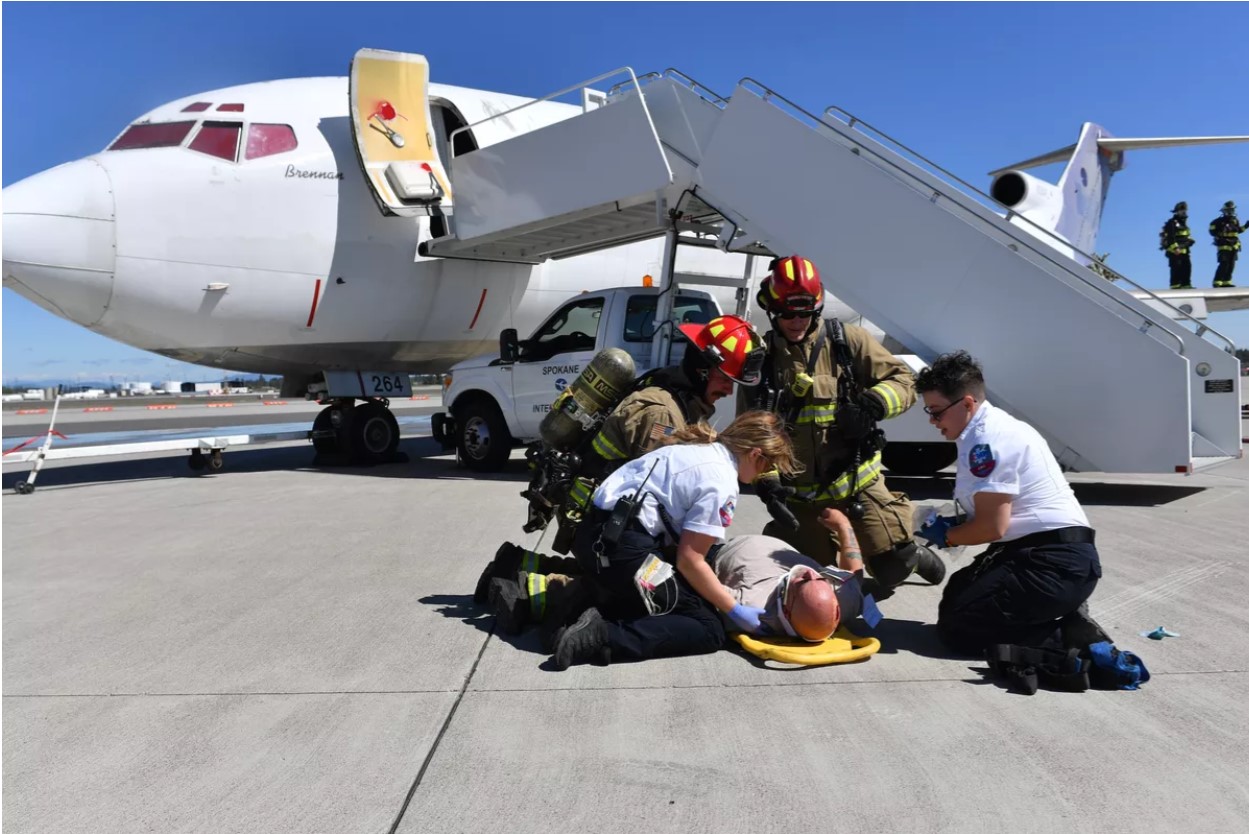 EMTs Train for Mass-Casualty Event at Spokane International Airport