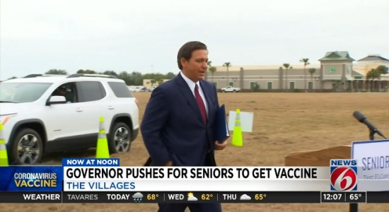 Gov. DeSantis Helps Debut New COVID-19 Vaccine Site at The Villages