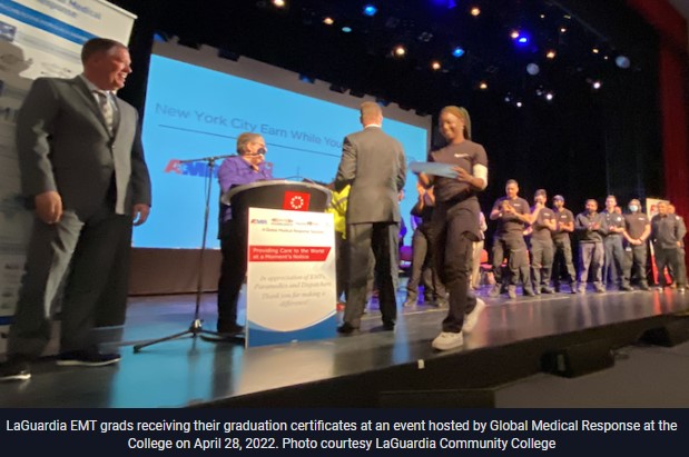 LaGuardia Held Graduation of 80 Emergency Medical Technicians