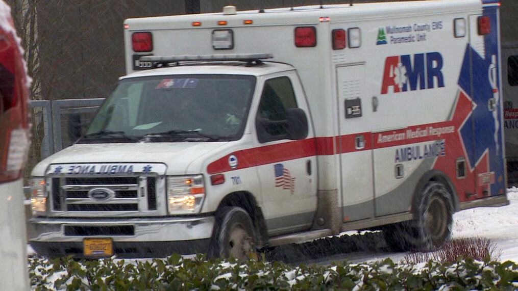 AMR Crews Chain Up to Respond During Severe Weather