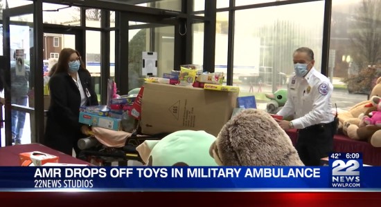 AMR Donates Toys for Tots at 22News